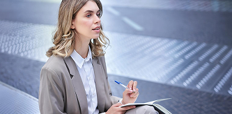Woman taking notes
